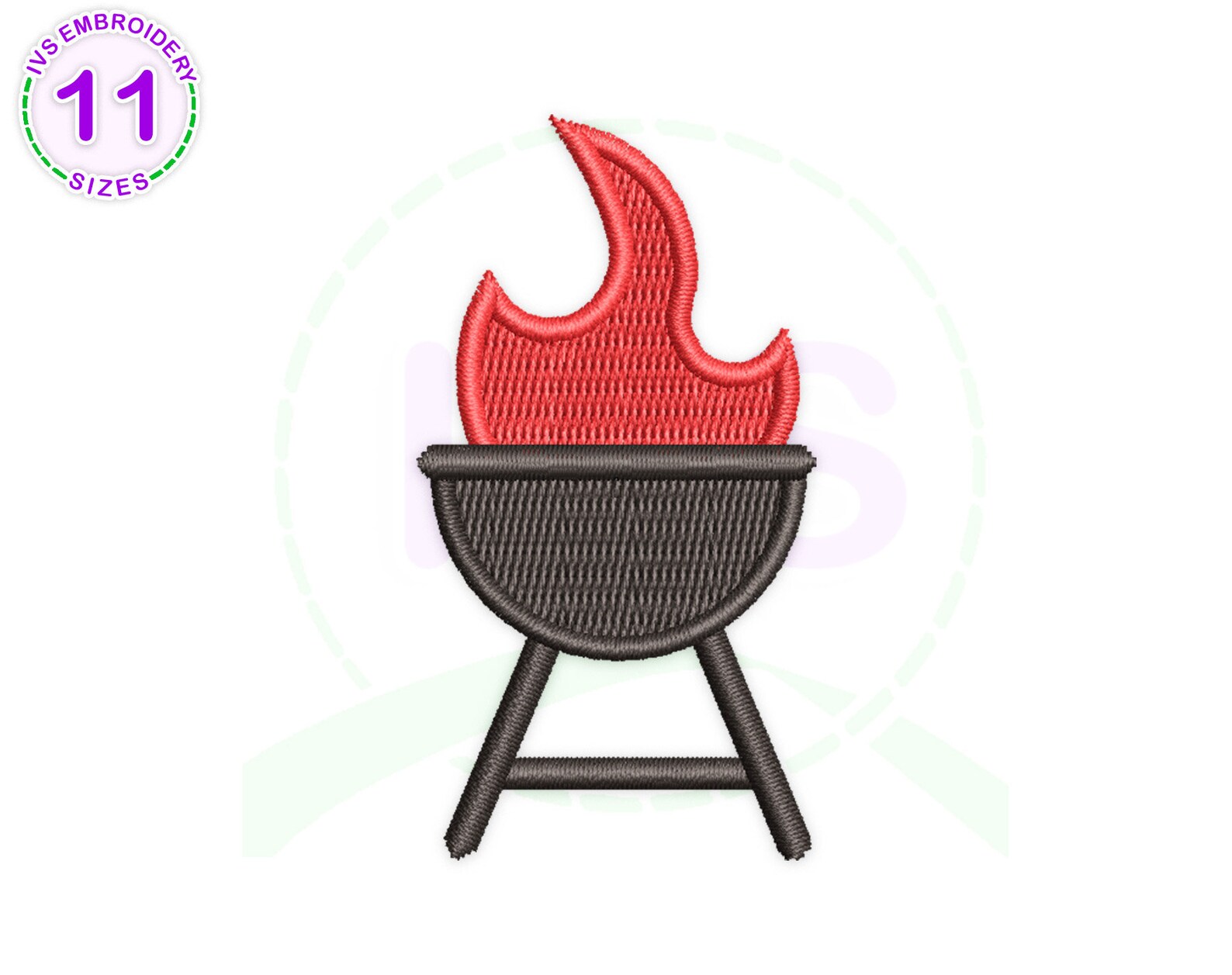 Grill Embroidery Design Barbecue Machine Embroidery Grill Etsy