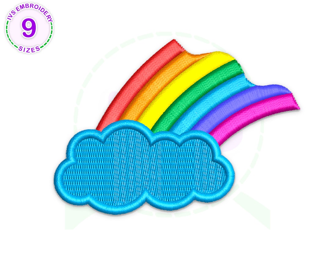 Rainbow Embroidery Design Summer Machine Embroidery Rainbow Etsy
