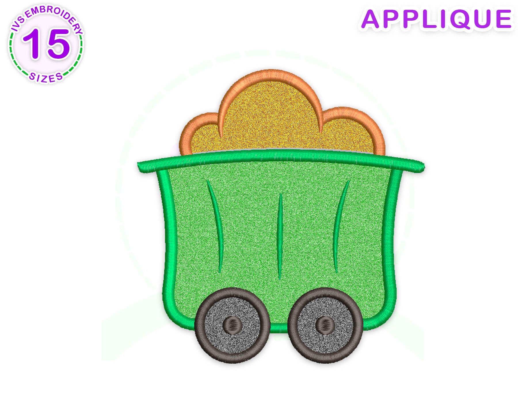 Train Applique Embroidery Design Railway Carriage Embroidery Etsy