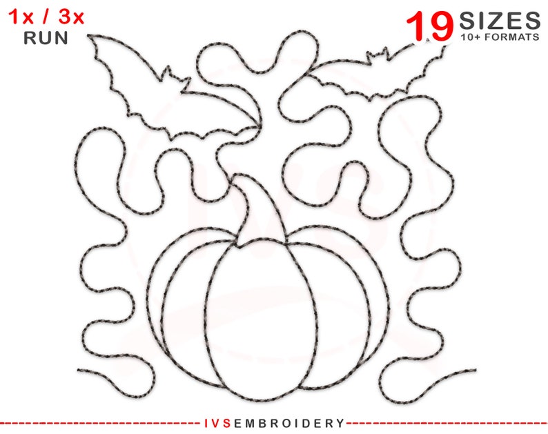 Halloween quilting embroidery design Halloween quilting Etsy