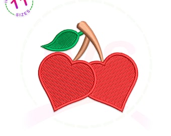 Chery heart embroidery design, love machine embroidery, Chery heart pattern, heart embroidery, valentine design, mini Chery design