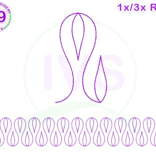 Loop Pattern Border Quilting Embroidery Design Loop Quilting Etsy