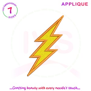 Lighting applique embroidery design, Lighting machine embroidery, Lighting pattern, Lightning embroidery, lighting bolt design,mini Lighting