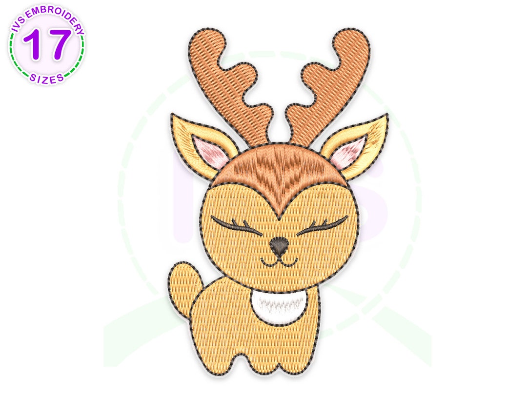 Deer Embroidery Design Deer Machine Embroidery Deer Etsy