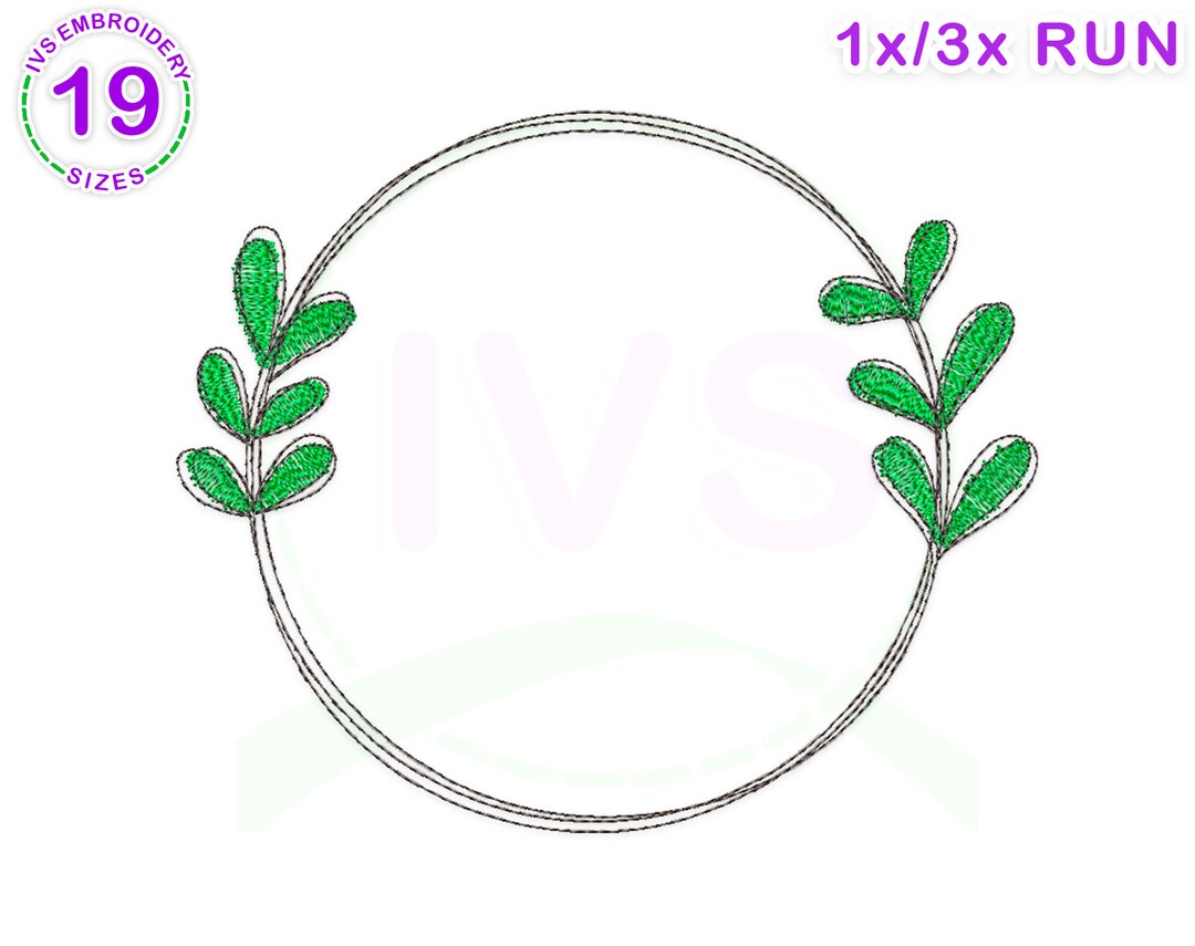 Leaf Machine Embroidery Design, Frame Sketched Embroidery, Boho Leaf