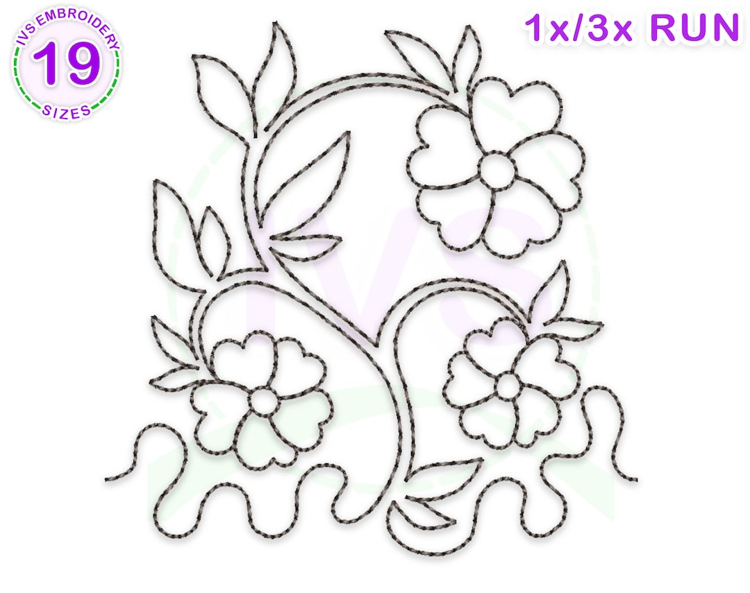 Flower Quilting Embroidery Design, Flower Quilting Block, Flower Quilting Machine Embroidery
