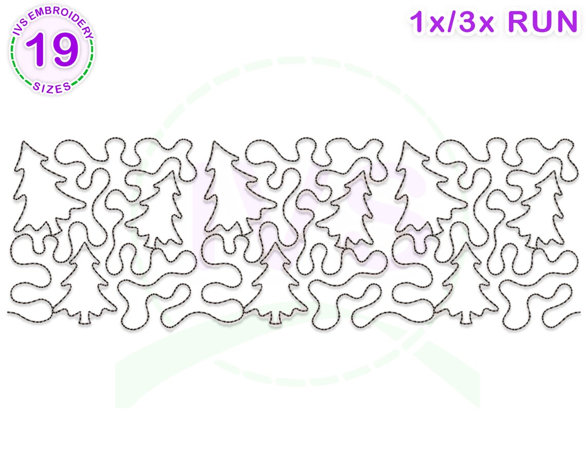 Christmas Tree Quilting Embroidery Designtree Quilting Etsy