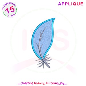 Diseño de bordado de apliques de plumas, bordado de máquina de plumas, archivo de apliques de plumas, diseños de bordado de plumas, diseño de plumas, mini pluma