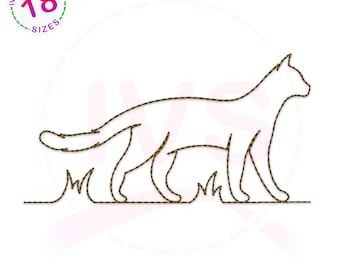Cat Quilting Embroidery Design: Animal Quilt Block (Digital Download)