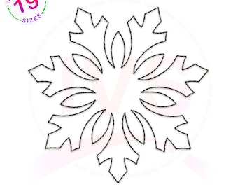 Snowflake Quilting Embroidery Design: Winter Quilt Block (Digital Download)