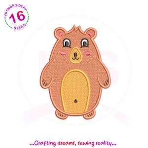 Bear embroidery design, wild machine embroidery, Bear embroidery file, Bear embroidery designs, Bear design, mini embroidery Bear
