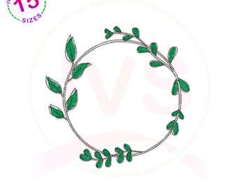 Leaf machine embroidery design, Leaf frame sketched embroidery, leaf embroidery file, Leaf frame outline embroidery, Leaf frame embroidery