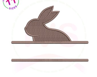 Diseño de bordado a máquina de monograma de conejito: Patrón de conejo de Pascua (descarga digital)