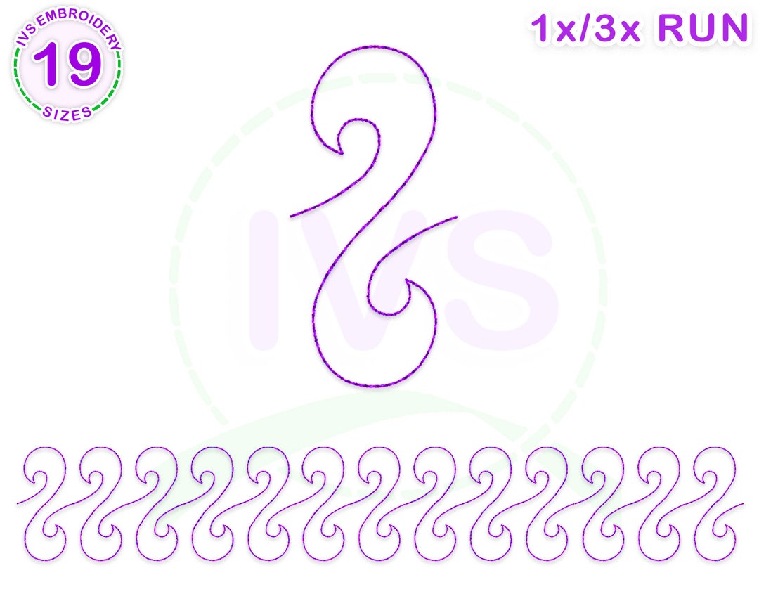 Loop Pattern Border Quilting Embroidery Design, Loop Quilting Block, Fringe Quilting Design