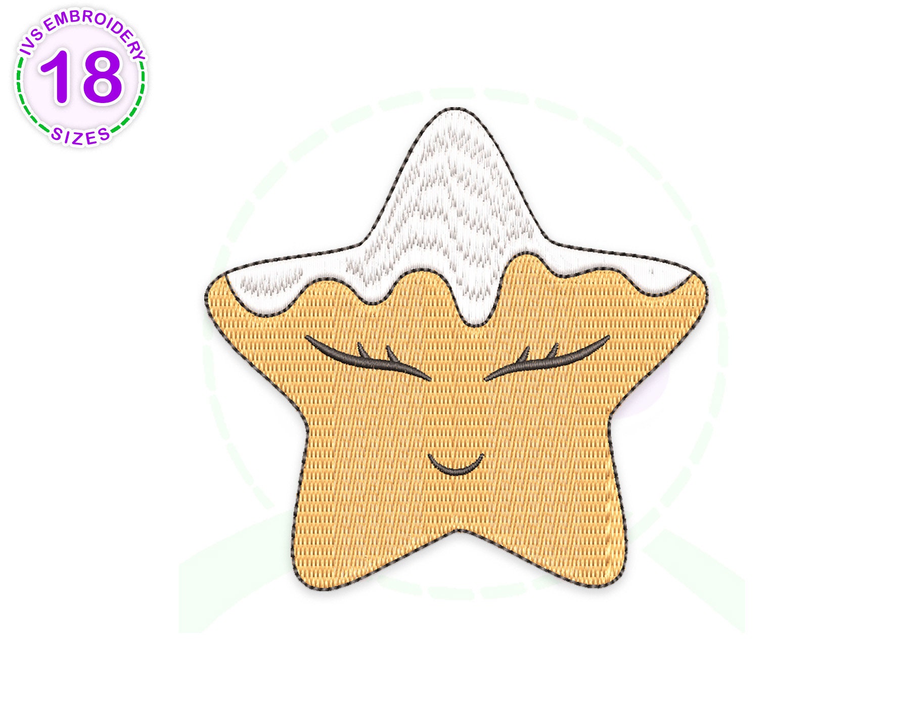 Star Cookie Embroidery Design Cookie Embroidery Star Cookie - Etsy