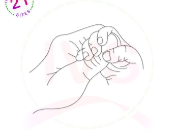 Baby Hands Embroidery Design: Love Quilt Block (Digital Download)