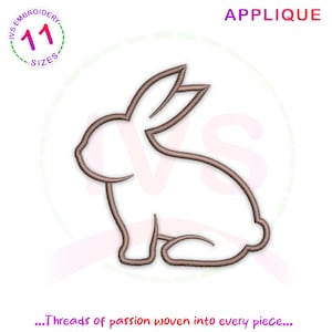 Bunny applique embroidery design, rabbit machine embroidery, Bunny applique pattern,Easter Rabbit embroidery,Bunny design, mini Bunny design