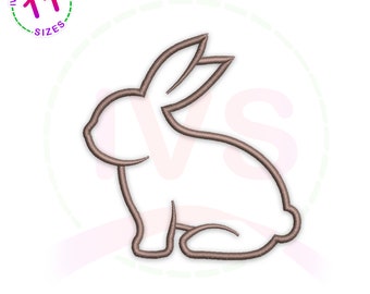 Diseño de bordado de conejito de Pascua (descarga digital)