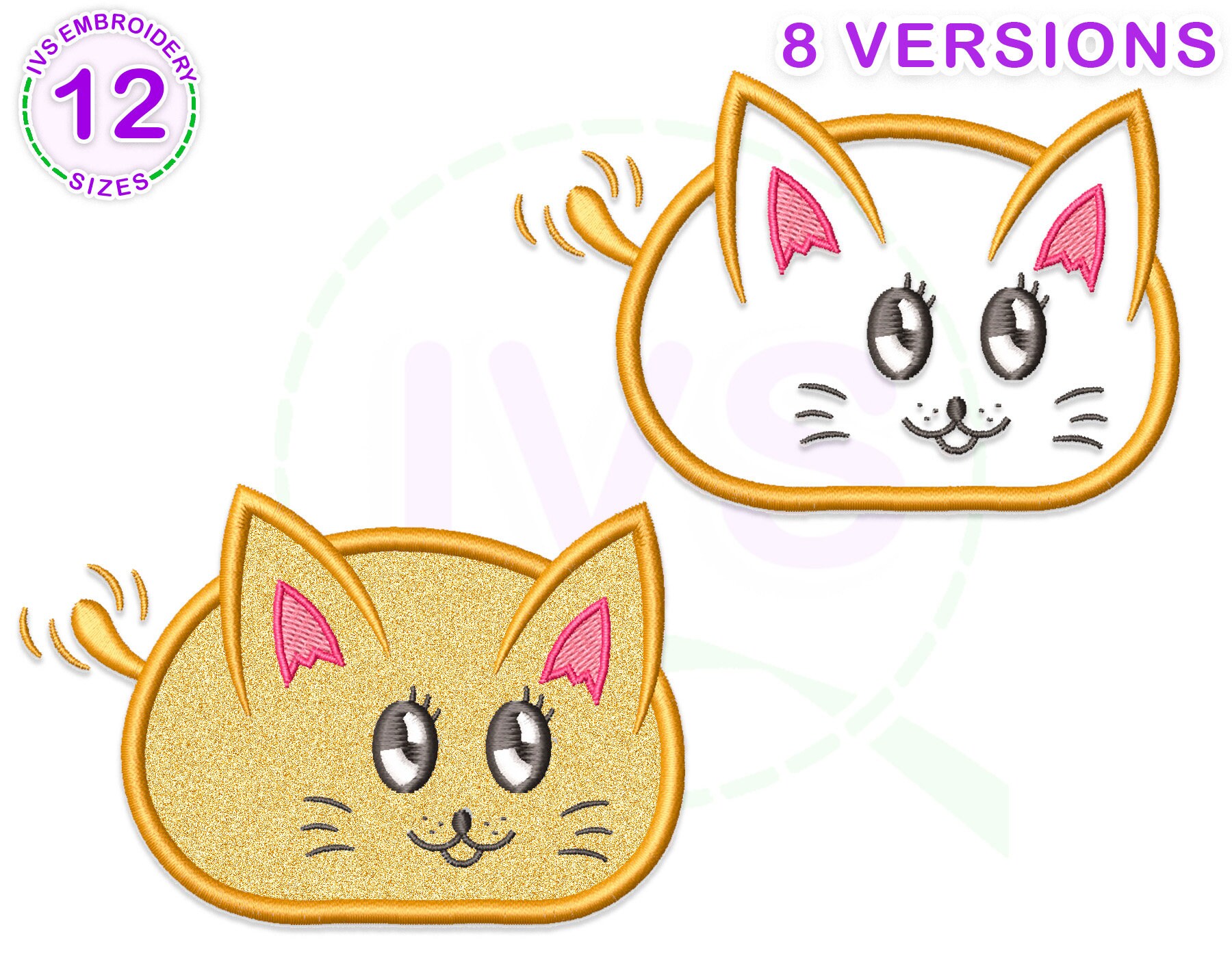 Cat emoji applique embroidery design kitty embroidery cat  etsy Cat emoji applique embroidery design kitty embroidery cat  etsy
