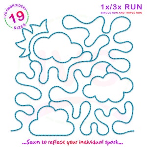 Cloud quilting embroidery design, cloud quilting block, cloud quilting machine embroidery design, cloud quilt design, cloud quilt block