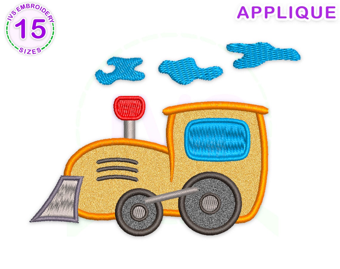 Train Applique Embroidery Design Railway Carriage Embroidery Etsy