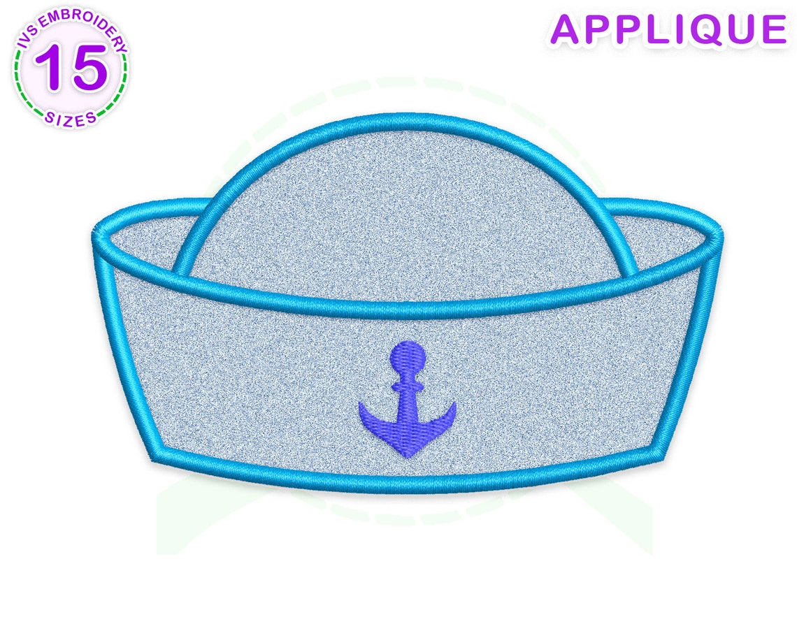 Sailor Hat Applique Embroidery Design Sailor Embroidery Etsy