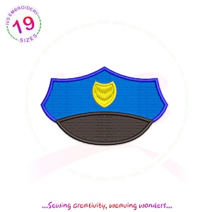 Police hat embroidery design, Police embroidery, Police hat embroidery file, Police hat embroidery designs, Police  design, mini Police hat