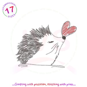 Disegno di ricamo a macchina riccio, ricamo abbozzato riccio, file di ricamo di animali, ricamo contorno riccio, ricamo riccio