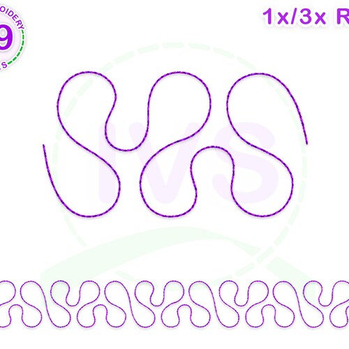 Loop Pattern Border Quilting Embroidery Design Loop Quilting Etsy