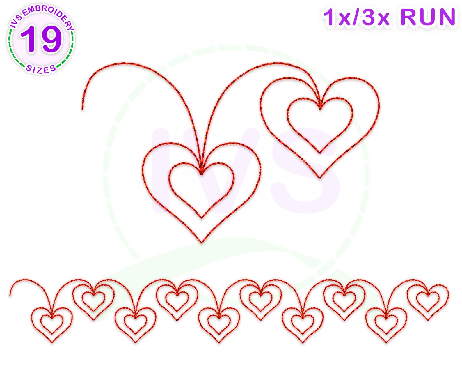 Heart Border Quilting Embroidery Heart Border Quilting Embroidery