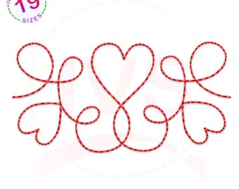 Heart quilting embroidery design,Heart quilting block,valentine day quilting machine embroidery design,Heart quilt design, Heart quilt block