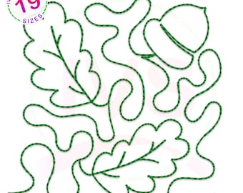 Oak Leaf Quilting Embroidery Design (Digital Download)