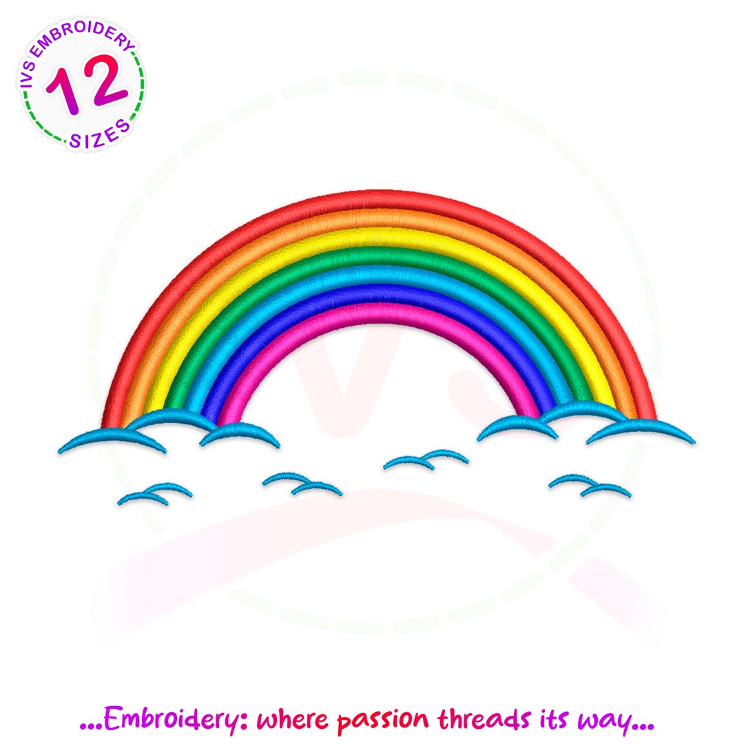 Rainbow Machine Embroidery Design: Heart Pattern, LGBT Design (digital ...