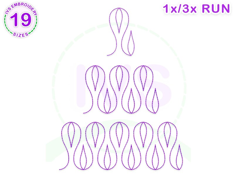 Loop Pattern Border Quilting Embroidery Design Loop Quilting Etsy