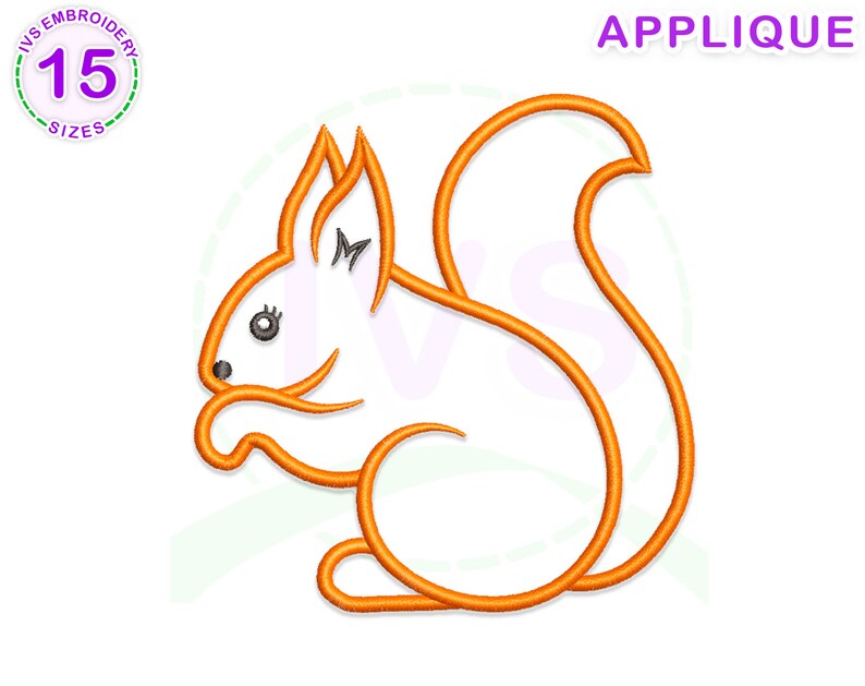 Squirrel embroidery mini Squirrel design Squirrel applique embroidery file Squirrel embroidery Squirrel applique embroidery design