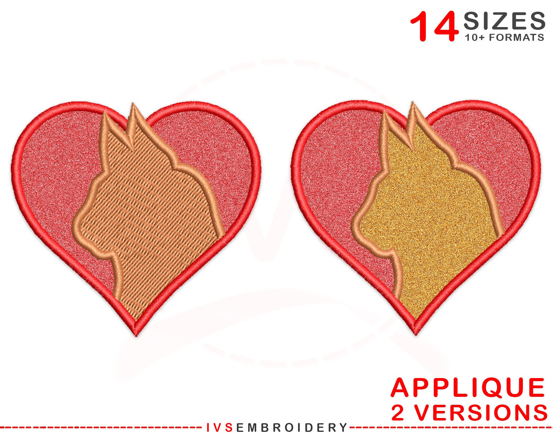 Cat heart applique embroidery design love embroidery cat  etsy Cat heart applique embroidery design love embroidery cat  etsy