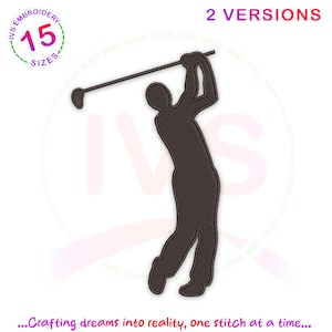 Golf player embroidery design, sport machine embroidery,Golf player embroidery file,Golf embroidery designs,Golf design,mini embroidery Golf