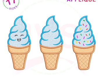Ice Cream Applique Embroidery Design (Digital Download)