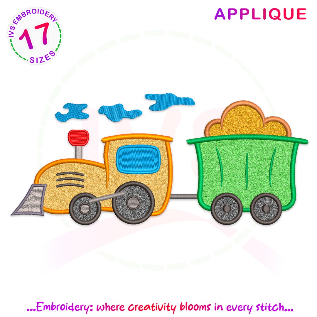 Train Applique Embroidery Design: Railway Carriage (digital Download ...