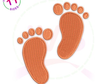 Baby Feet Embroidery Design: Newborn Footprint Pattern (Digital Download)