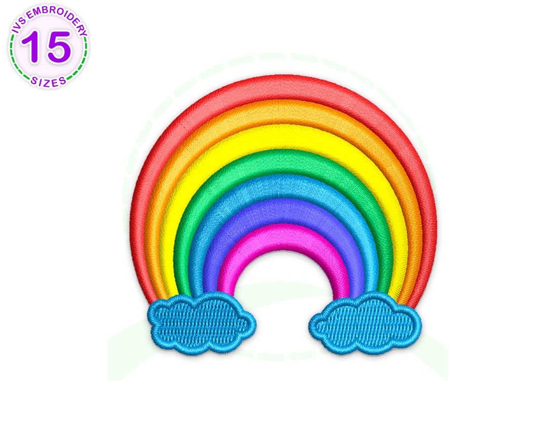 Rainbow Embroidery Design, Summer Machine Embroidery, Rainbow Pattern, Heart Embroidery, LGBT
