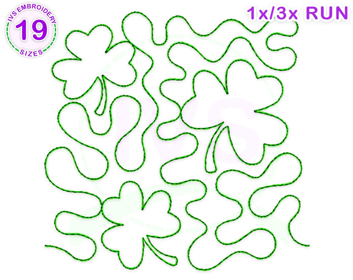 Clover Quilting Embroidery Design Clover Quilting Block Etsy