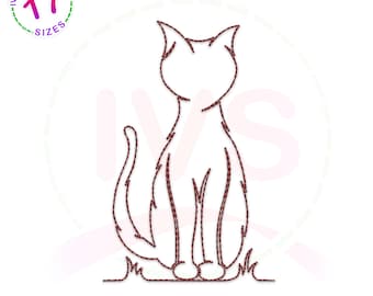 Cat Quilting Embroidery Design: Kitty Quilt Block (Digital Download)