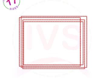 Square Stitch Frame Embroidery Design (Digital Download)