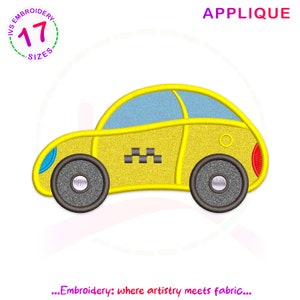 Car taxi applique embroidery design, cab embroidery, Taxi embroidery file, cab applique, taxi car applique design, Taxi applique