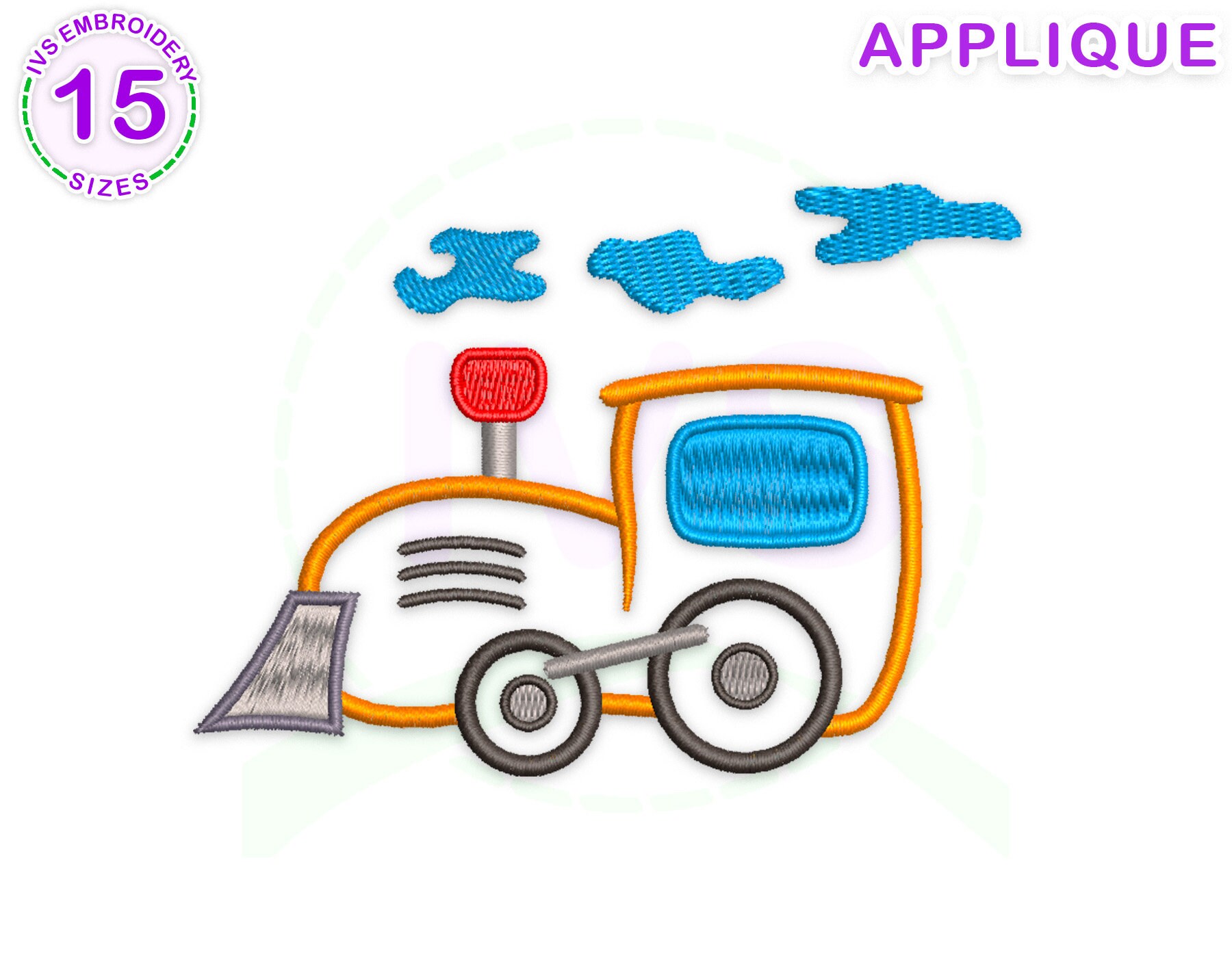 Train Applique Embroidery Design Railway Carriage Embroidery Etsy