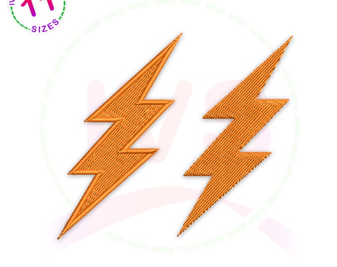 Lightning Bolt Embroidery Design: Storm Lighting Machine Embroidery ...