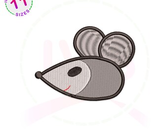Cartoon Mouse Embroidery Design, Machine Embroidery File (Digital Download)