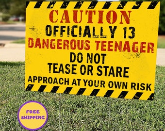 Officially a Teenager 13th Birthday Yard Sign, Drive By Birthday Lawn Sign, Honk It's My Birthday, Car Parade, Teenage Birthday