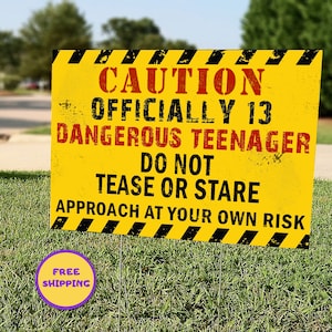 Officially a Teenager 13th Birthday Yard Sign, Drive By Birthday Lawn Sign, Honk It's My Birthday, Car Parade, Teenage Quarantine Birthday